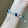 Niche Design Star Chain Tassel Bracelet for Women Fantasy Blue Crystal Beads Elastic Rope Bracelet Best Friend Jewelry Gifts