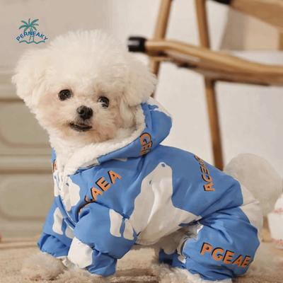 Warme Hundewinterkleidung Spritzwassergeschützt Dick Vierbeinige Kleidung Cartoon Anti-Haarausfall Haustier Outdoor-Kleidung Herbst Winter