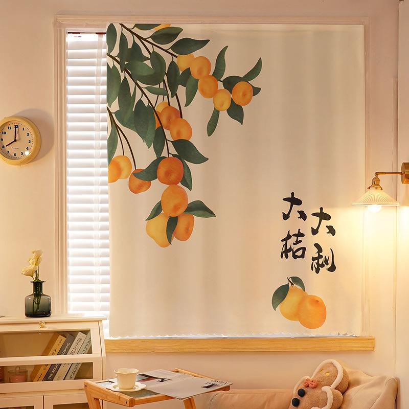 Velcro Curtains Are Easy To Install Without Punching Holes, Small Windows Are Blocked, Self-Adhesive Rental Rooms Are Short Pastoral