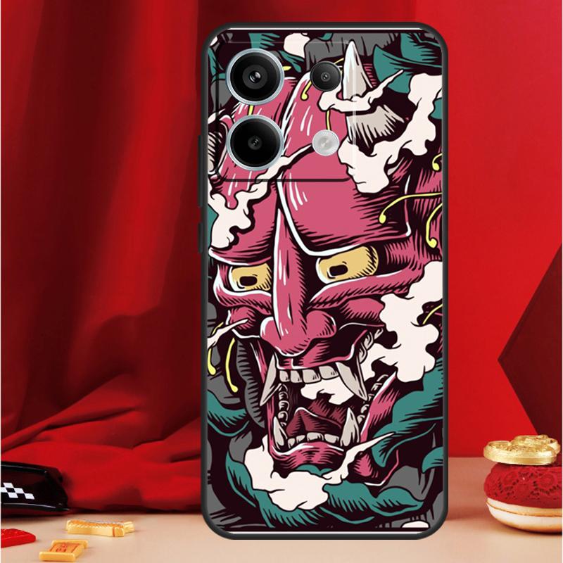 Japanese Hannya Oni Mask Case For Xiaomi Redmi Note 14 12 11 10 13 15 Pro Plus Redmi 15 13 10C 12C 13C 14C 15C Funda