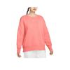 Nike logo pullover crewneck long-sleeve sweatshirt for women in pink