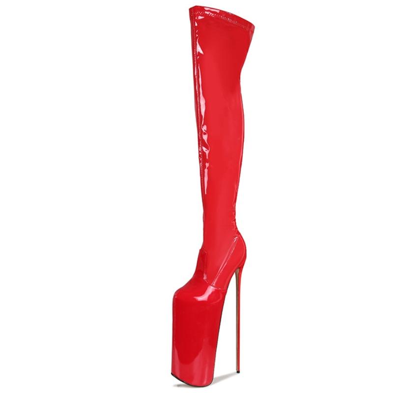 Sexy 19cm Over the Knee High Boots Women High Heel Party Dance Fetish Nightclub Shoes Red Platform Thigh High Boot Big Size 48