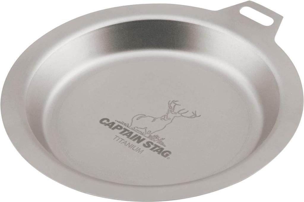 CAPTAIN STAG Outdoor Tableware Dish Lid Plate 13cm Lightweight Titanium Made In Japan Made In Tsubame-Sanjo UH-4507