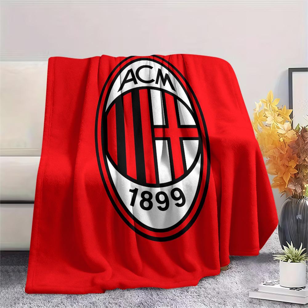 AC Milan Print Flannel Blanket, High Quality Comfortable for All Seasons, Home Decor, Warmth and Comfort, Perfect for Christmas Gifts