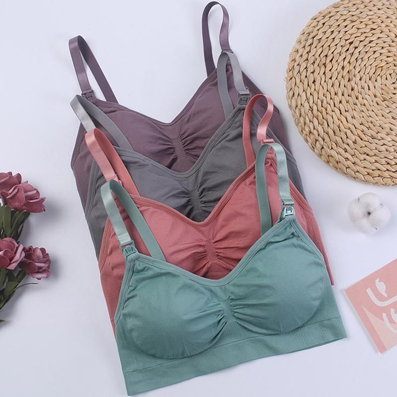Women Fashion Wireless Seamless Nursing Bra Removable Pads Comfort Sleeping Maternity Bralette for Breastfeeding