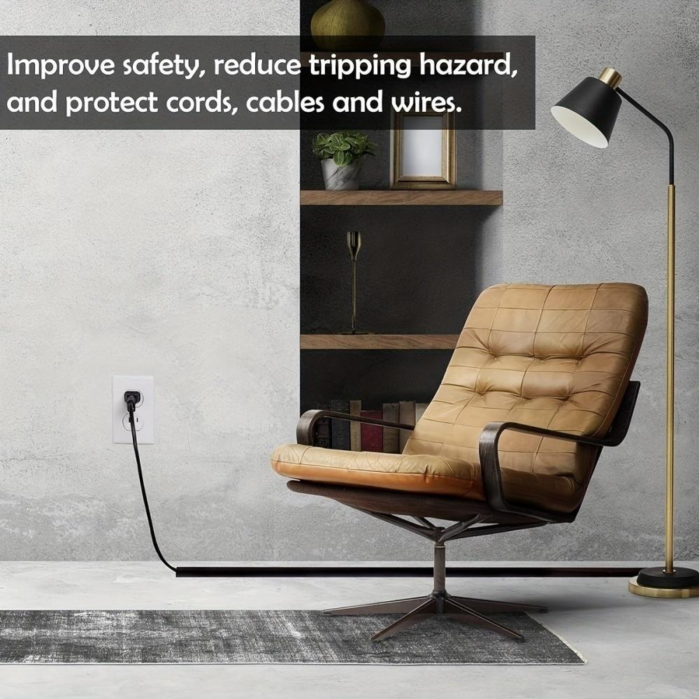 1pc 1m/2m/3meters Self-adhesive PVC Trunking Ground Wire Storage Fixed Trunking Anti Stepping Curved Flexible Cable Duct