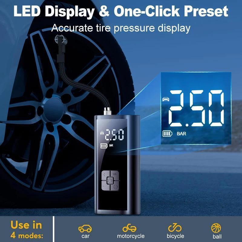 EAFC Portable Car Inflation Pump Wireless Air Compressor, Handheld Car Air Inflator - 150 PSI Fast Inflation for Car, Motorcycle, Bicycle and Ball