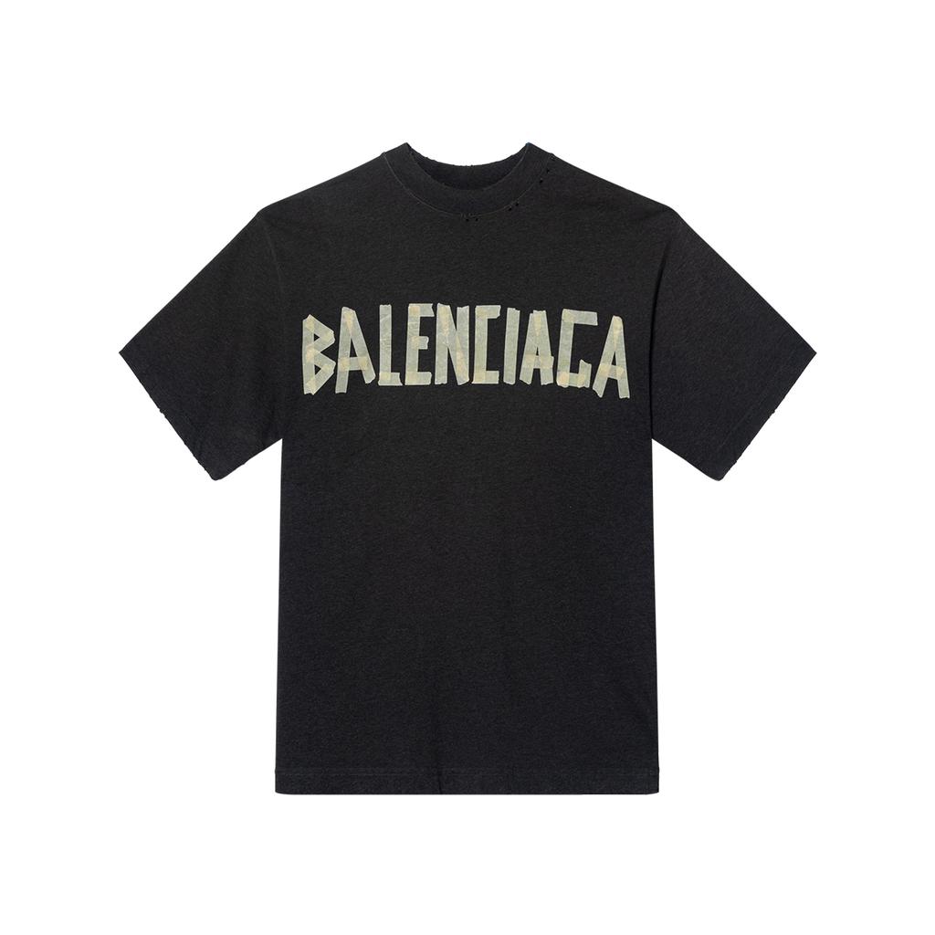 Balenciaga TAPE TYPE SS24 T Shirt Regular Fit Unisex Dark Gray 739784TOVA98519