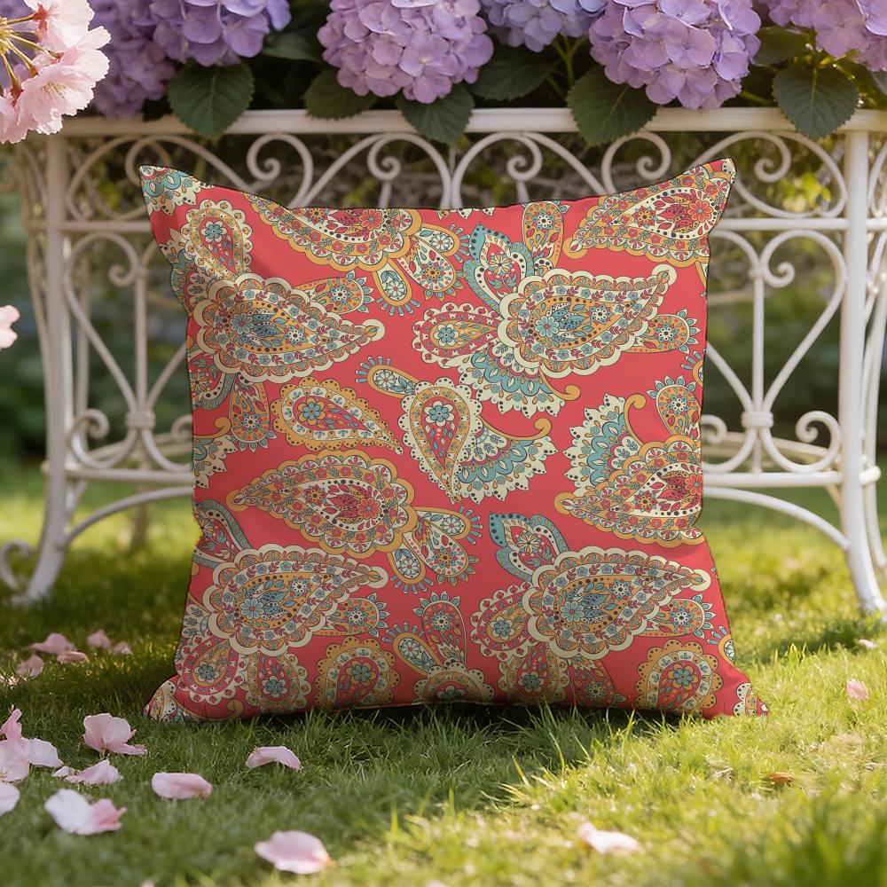 Paisley Bandana Pattern Cushion Cover Home & Car Dual-Scene Pillow Cover: Reversible for Premium Comfort