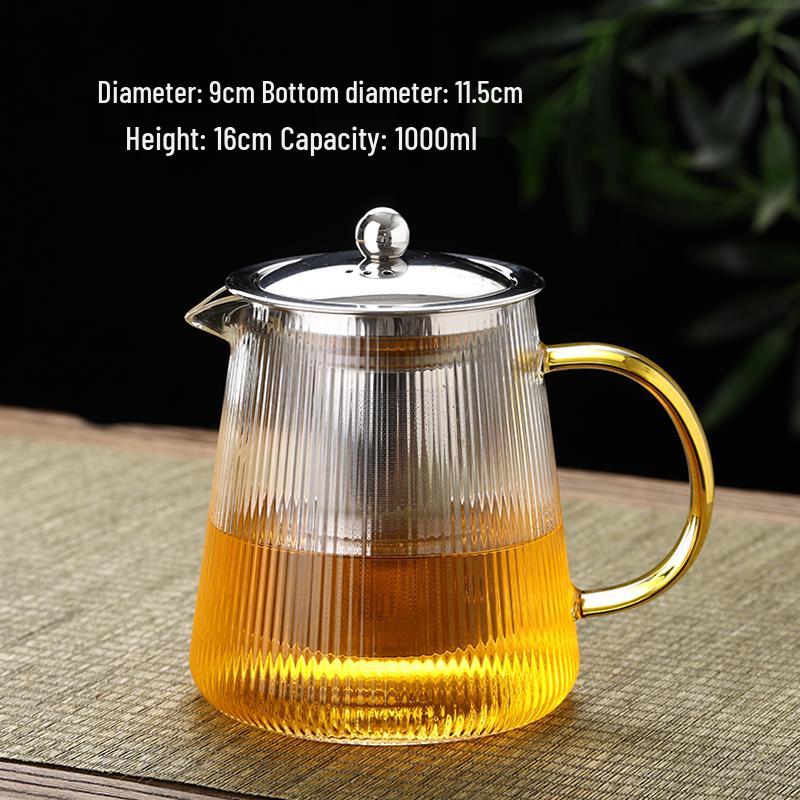 2026 Thickened Glass Teapot with Integrated Infuser – High-Temperature Resistant for Home Brewing