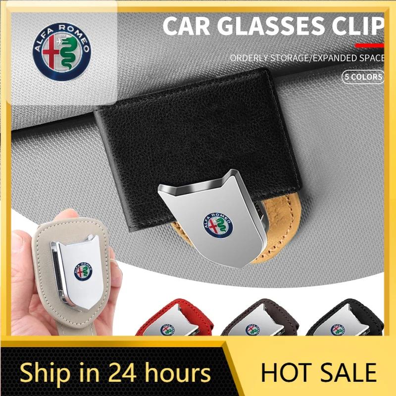 Car Sticker For Alfa Romeo 159 147 Car Glasses Clip Sun Visor Sunglasses Holder Storage Clip For Alfa Romeo Giulia Giulietta 156QX1