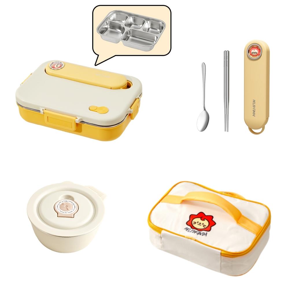 WORTHBUY Microwave 304 Stainless Steel Bento Lunch Box For Student 1500Ml Detachable Large Capacity Sealed Food Container Set