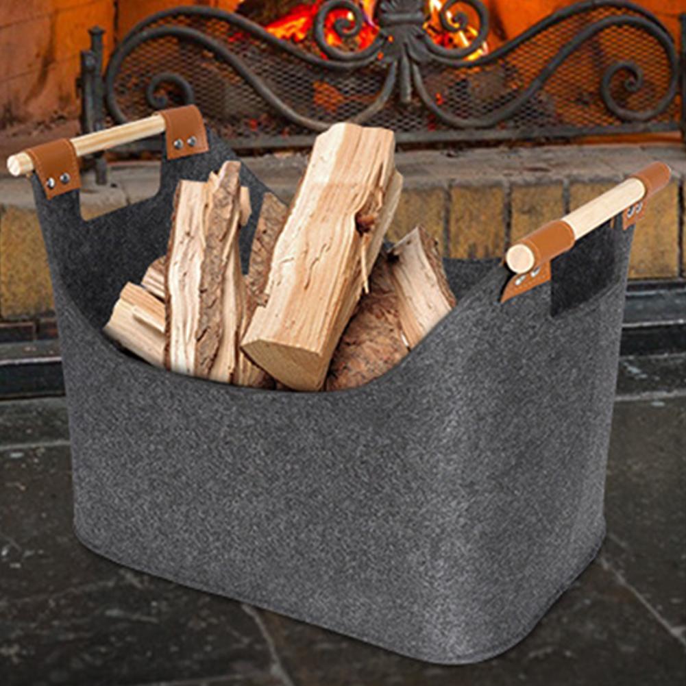 45 X 32 X 40 Cm Firewood Box Large Capacity 57 L Foldable Wood Basket Foldable Clothes Storage Basket for Fireplace & Wood Stove