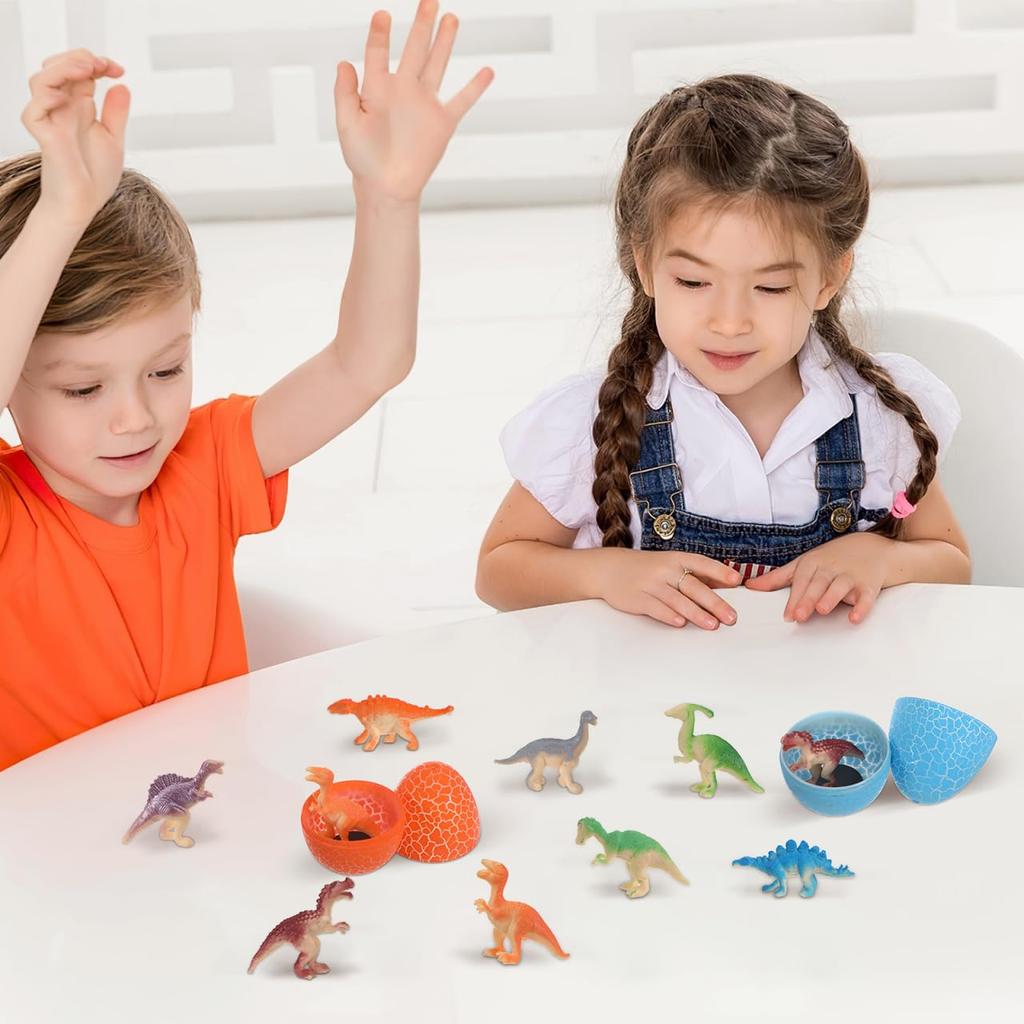 Totority Dinosaur Eggs, Set of 12, Tumble-Proof Toys with Dinosaur Figures, Easter Egg Prizes, Kids' Party Gifts, Educational Toys for Boys, Surprise