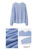Damen Weicher Kaschmir Strickpullover - Rundhalsausschnitt, Lockere Passform, Einfarbiger Pullover für Herbst/Winter