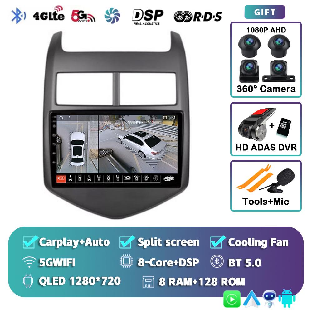 Android 14 Carplay Auto WIFI+4G Car Radio For Chevrolet Aveo 2 Sonic T300 2011-2015 Multimedia GPS Player Stereo 2din Head Unit