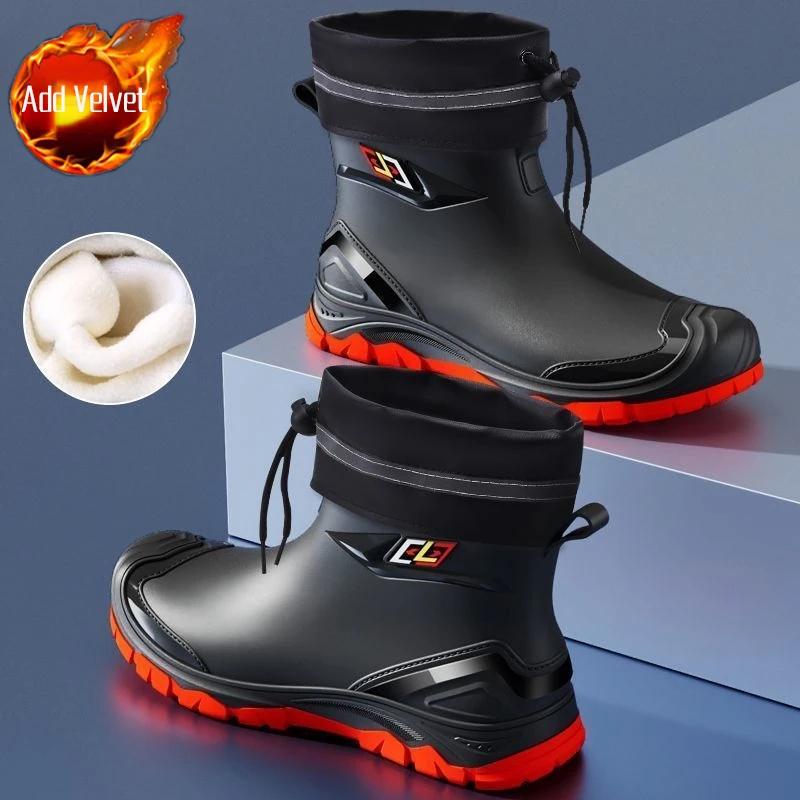 Frühling Herbst Kochen Arbeit Knöchel Herren Gummistiefel Niedriger Absatz Wasserdicht Beständig Angeln Wasser Kunststoff Gummi 2026 Schlamm Herrenschuhe