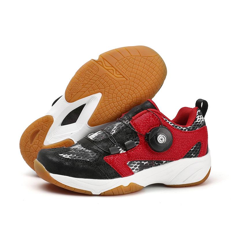 Summer single net children's badminton shoes rotating buckle breathable wear-resistant training shoes boys and girls lace-up sports shoes