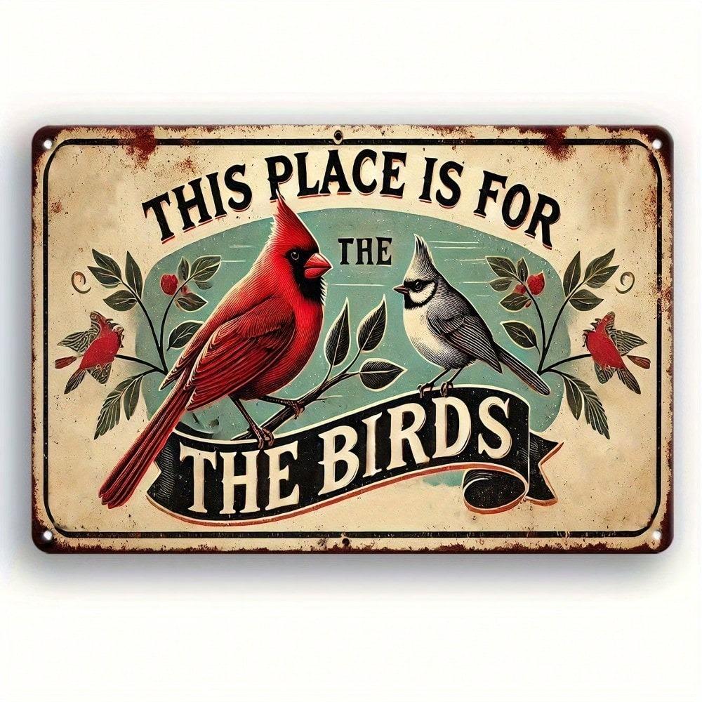 Vintage Metal Tin Sign Retro Bird Wall Art 8x12 Inch Home Decor Cafe Farmhouse