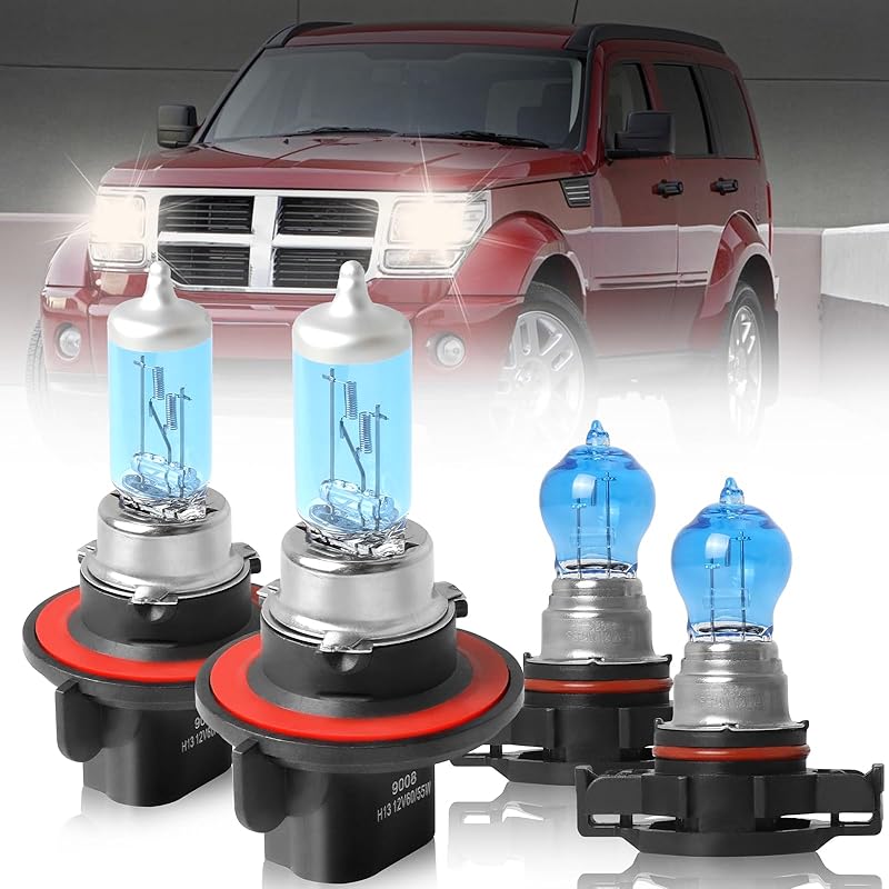 Fit For Ford Escape 2008 2009 2010 2011 2012 High Performance Halogen Headlight Bulbs 9008/H13 High/Low Beam + 5202 Fog Light Car Replacement Bulb