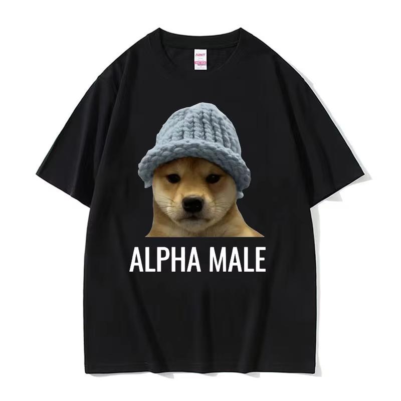 

Alpha Male Funny Dog Meme Tshirts for Men Women Clothing Retro Fashion T Shirt Casual Oversized Short Sleeve T-shirts Streetwear 5XL