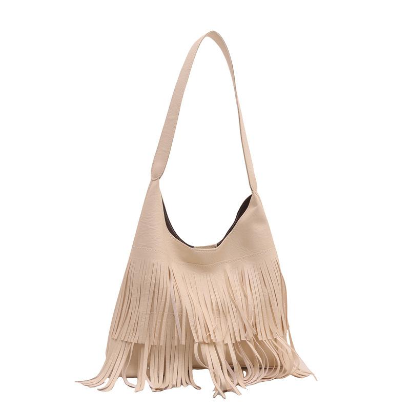 Bag Women's 2025 New Tassel Bag Shoulder Bag Large Capacity Underarm Tote Bag