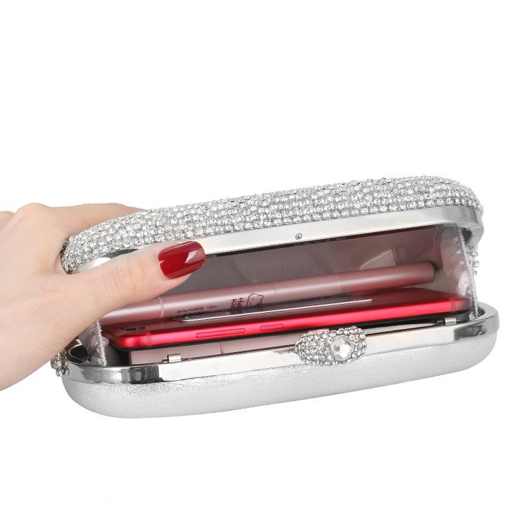 Dinner Bag European and American Ladies' Handbag Set with Diamonds Banquet Versatile Clutch Dress Fringe Square Evening Bag