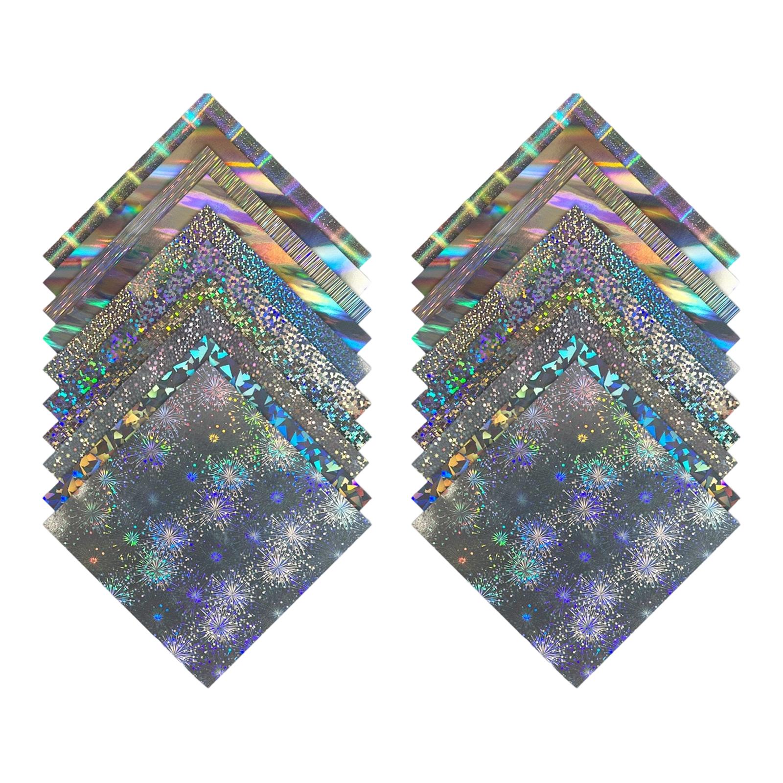 

20 листов блестящей голографической бумаги 10 цветов светоотражающий пластиковый лист для скрапбукинга, арт-крафт-проектов и упаковки