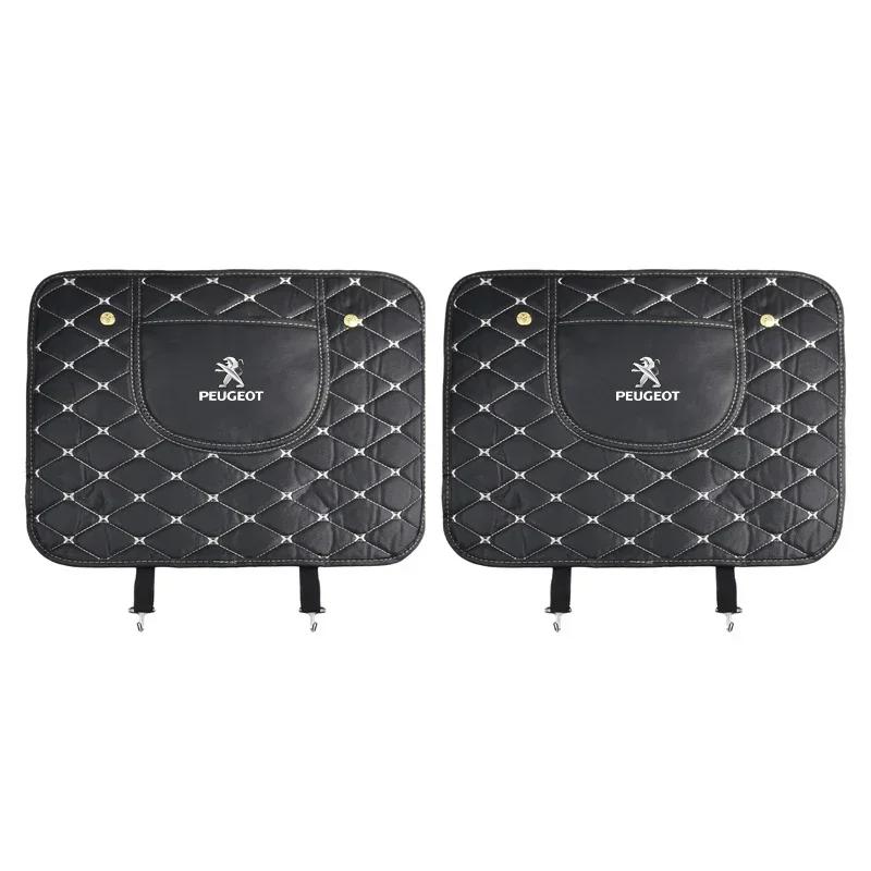 Pour Peugeot Siège Auto Dossier Anti-Coup de Pied Tapis Anti-Rayures Cuir Pour Peugeot 206 307 308 3008 207 208 407 508 2008 5008 107 106 205 4