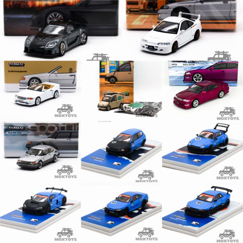 Tarmac Work TW 1:64 Skyline R32 Civic EG6 Saab 900 Turbo S15 S-Cargo DC2 Diecast Model Car