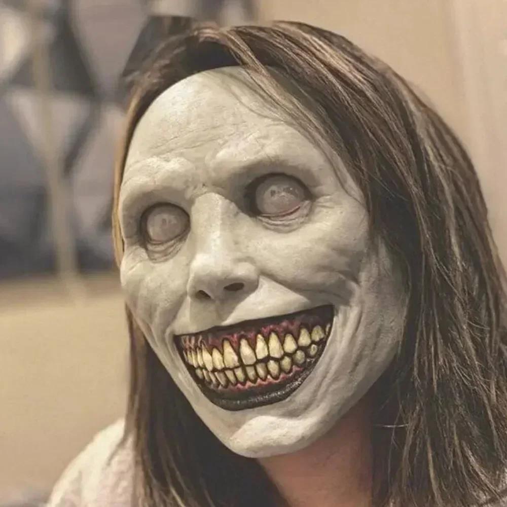 Uhyggelig Halloween-maske Smilende Demoner Skrekk Ansiktsmasker The Evil Cosplay Rekvisitter Fest Maskerade Halloween Maske Klær Tilbehør