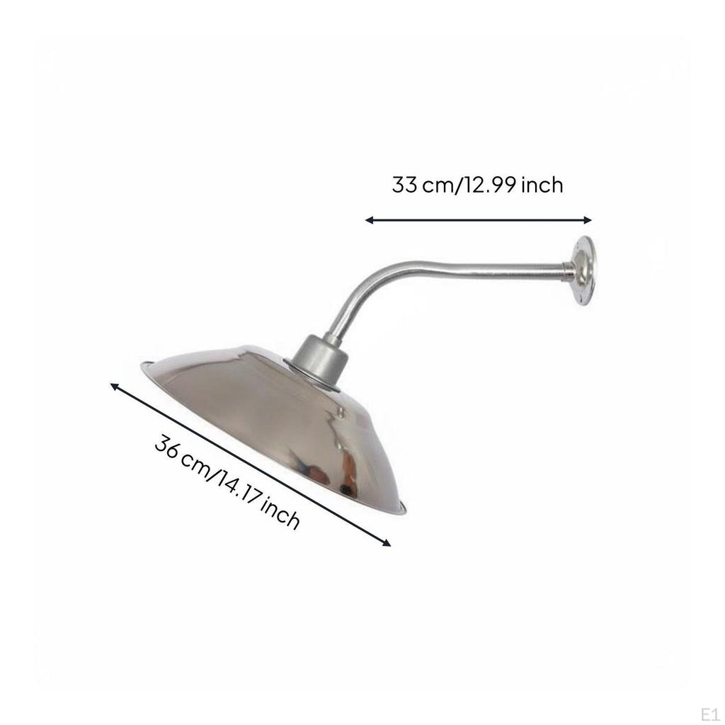 E27 Gooseneck Lamp Waterproof Vintage Outdoor Weatherproof Stainless Steel Wall