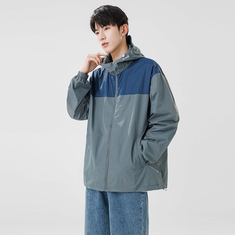 Fashion sunscreen clothing men and women models summer thin section of ice silk breathable hooded couple sportswear cycling sunwear jacket