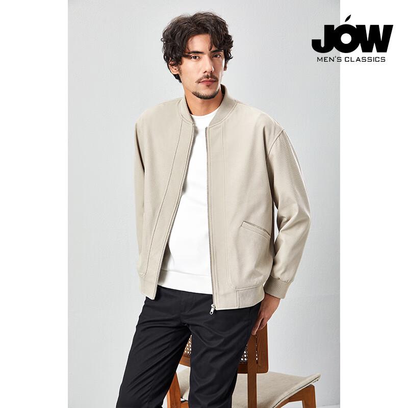 

JOW Men s Machine Washable Easy-Care Baseball Collar Jacket L