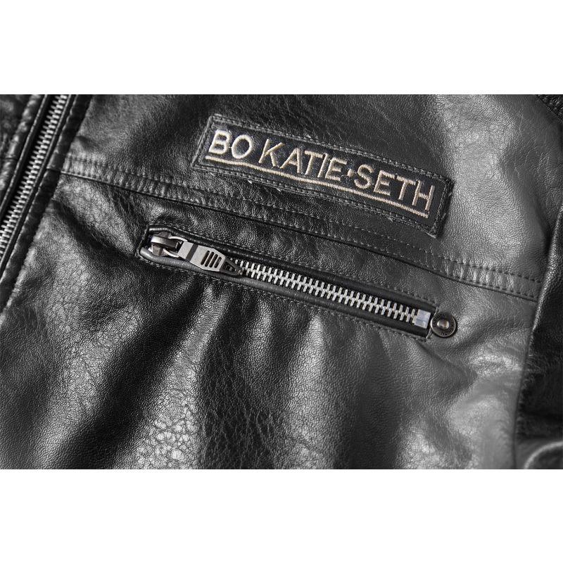 Fashion Casual Men's Leather Jacket Pu Leather Jacket European American Biker Clothing Fleece-lined Jacket