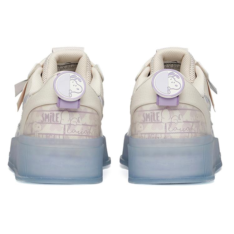 New SNOOPY x Anta Slip Resistant Abrasion Resistant Low top Skateboard Shoes Women's Ecru 922148030-2