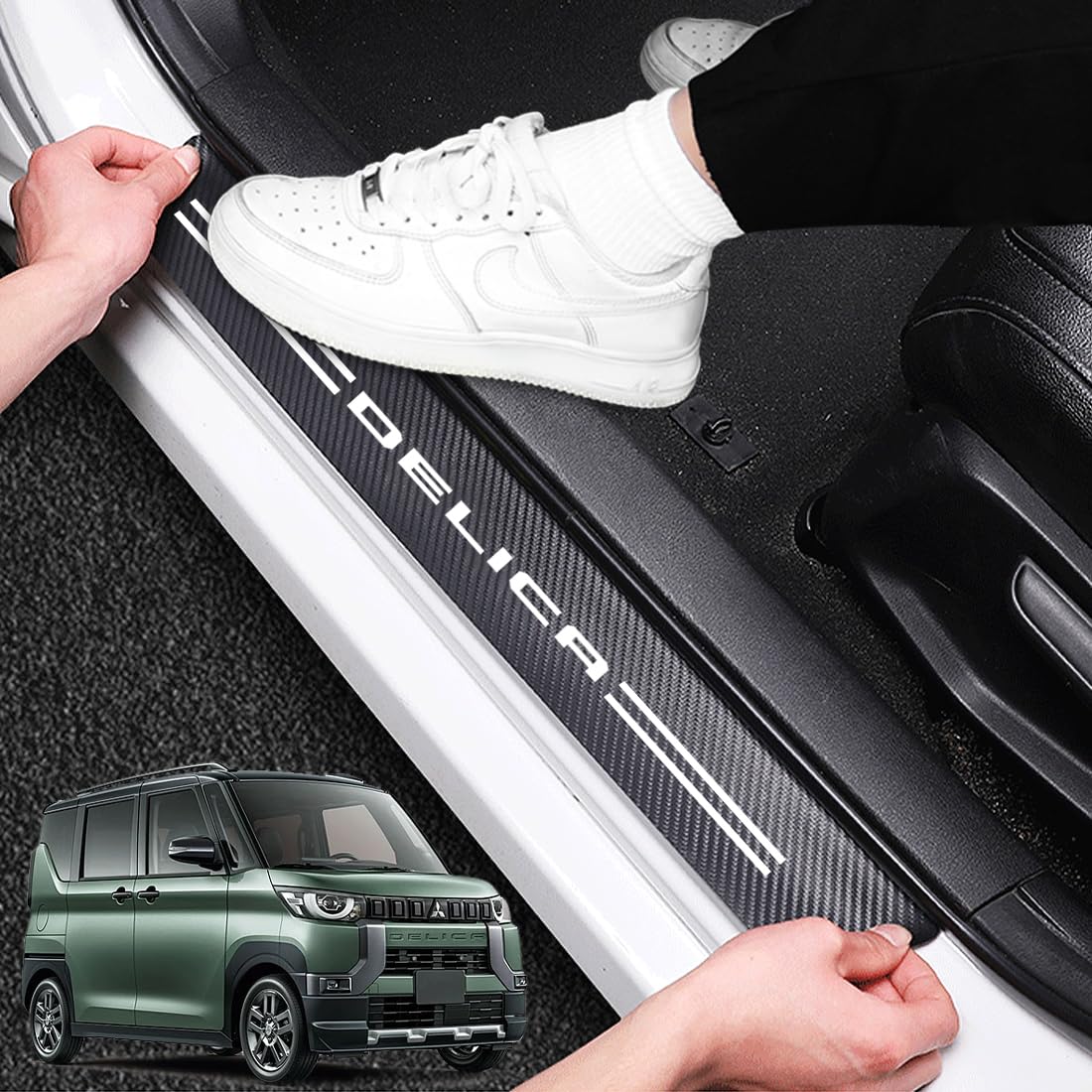 

GOODGOODCAR Последняя Delica Mini Боковая ступенька Delica Mini Накладка на порог C type