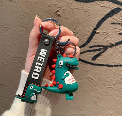 Creative Cute Simple Cartoon Little Dinosaur Keychain Women'S Car Bag Pendant Key Chain Stall Products