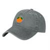 Orange Embroidered Washed Canvas Baseball Cap Classic Adjustable Dad Hat with Fruity Design for Casual Outdoor Wear