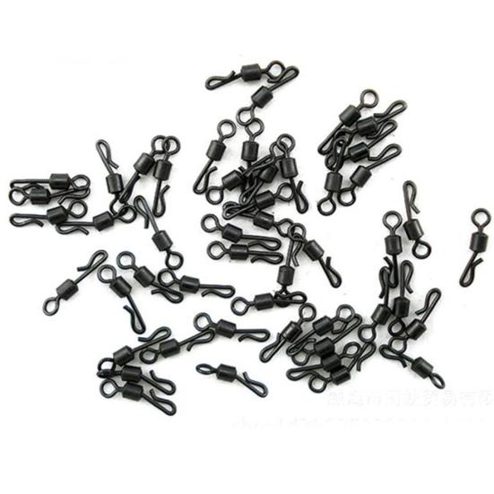25Pcs 8# Durable Portable Q-shaped Quick Change Swivels Tackles for Carp Fishing