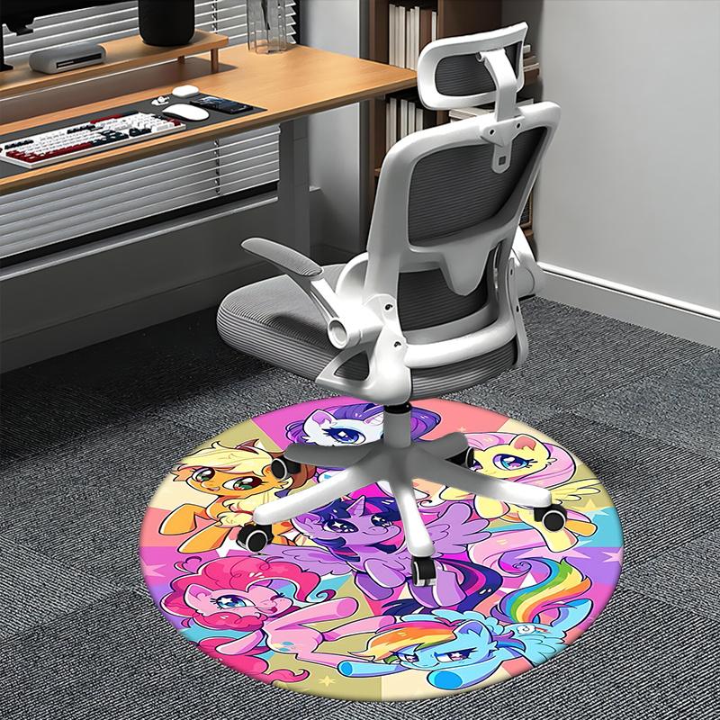 

My Little Pony,Friendship Is Magic Chair mat Round Rug-Office carpet, Machine Washable, Non-slip, Suitable for Living Rooms, Bedrooms, Entry 80cm by 80cm