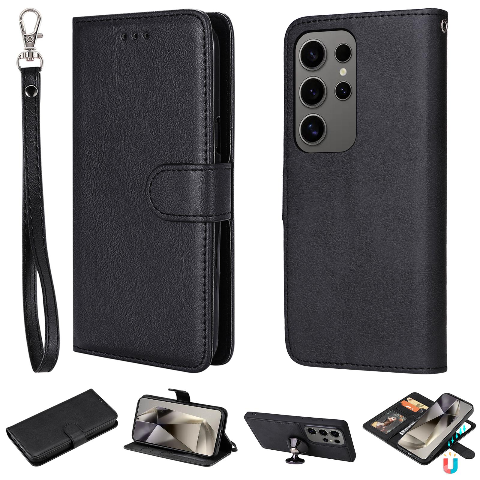 For itel S25 Ultra Case 2 in 1 Detachable Magnetic Leather Wallet Mobile Cover with Strap A