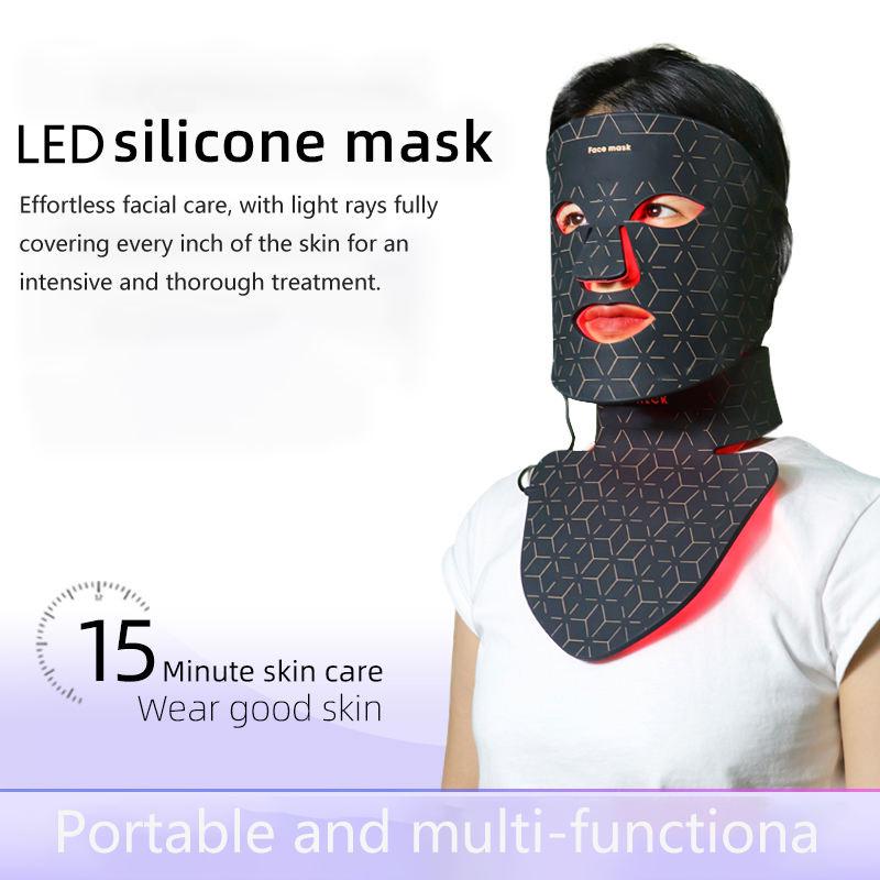 LED Beauty Face & Neck Mask with 4-Color Light Therapy