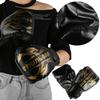 1 Paar Boxhandschuhe Sanda Boxhandschuh Kenpo Trainings Übungsgeräte für Erwachsene Kinder schwarz