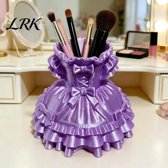School Supplies Organizer 3D Printed Dress Shape Pen Holder, Cute Desk Handmade Holder for Makeup Brushes Stationery, Creative Home Office Decor