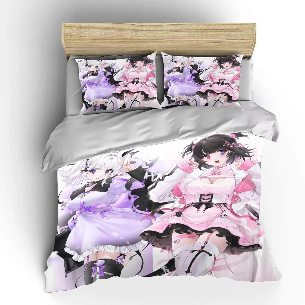 Japanese Anime Moe Double Bed Duvet Cover Bed European Bedding Sets Home Textiles Luxury Pillow Cases Bedroom Bedding Sets