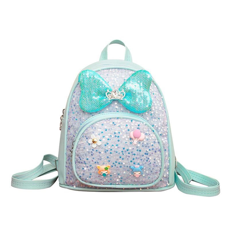 Toddler Girl Backpack Pu Material With Sparkling Design For School Use