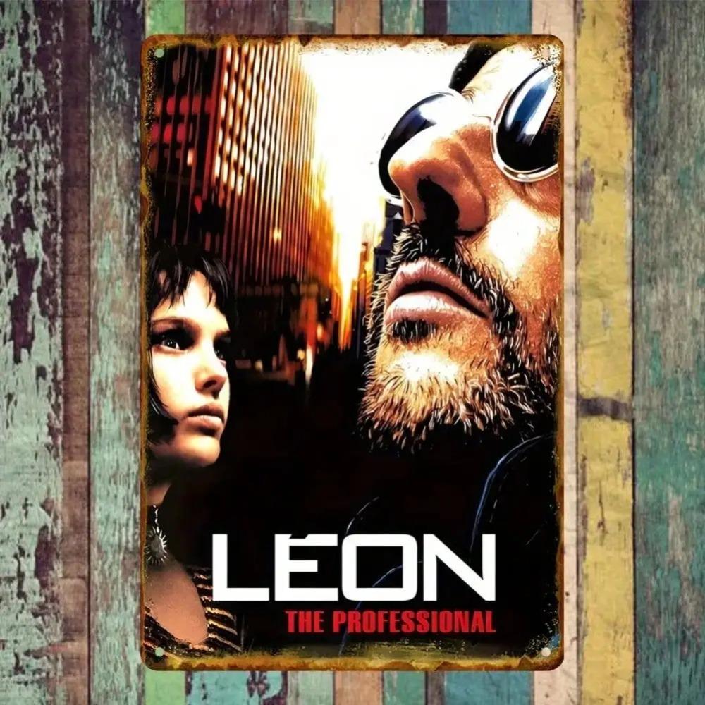 

RetroLeonPoster 1PC 12x8 Vintage Metal Sign The Professional Movie Decor Charming Wall Art Accent 20x30cm