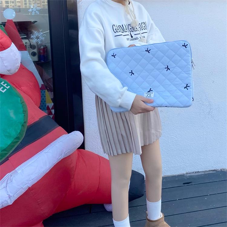Korean Style Cute Bow iPad Tablet Inner Bag - Niche Design Tablet Pouch
