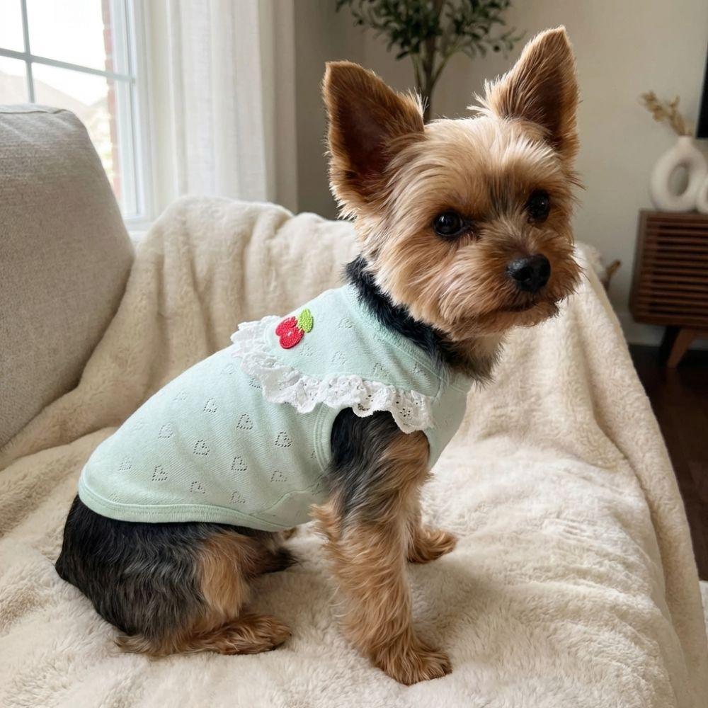 Breathable Puppy T-Shirt Thin Soft Pet Outfits Comfortable Fit Dog Lace Vest Photography